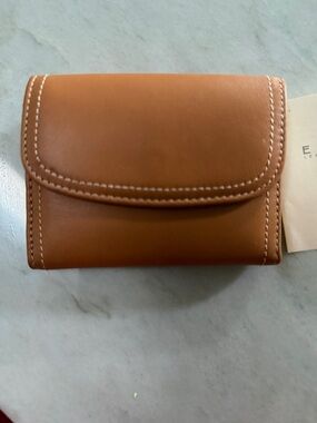 ECHO Cognac Leather Compact Wallet